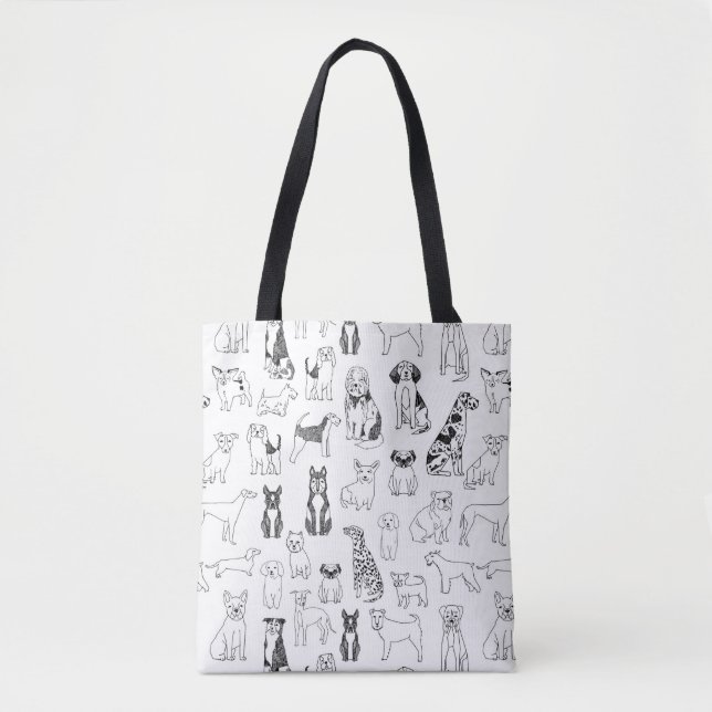 Bolsa de Perros - diseño de perros, tote de perros (Anverso)