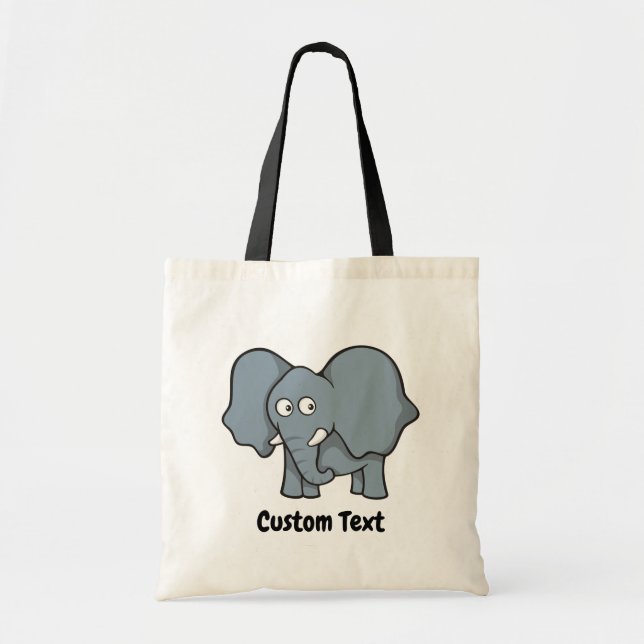 Bolsa de personalizado de elefante gris (Frente)