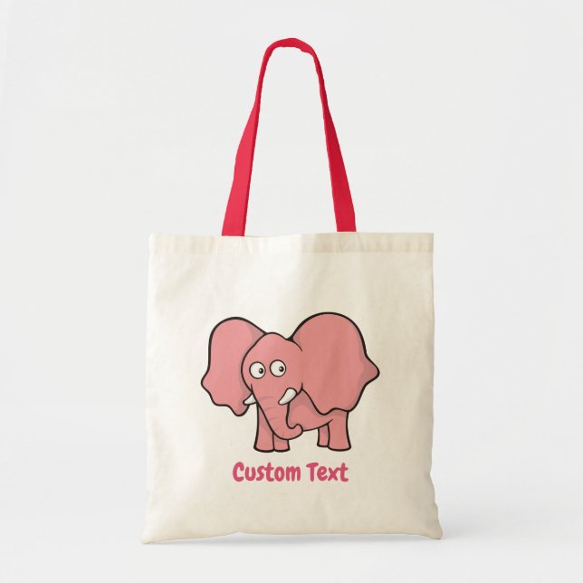 Bolsa de personalizado de elefante rosa (Frente)
