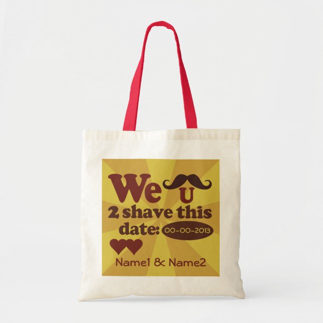 Bolsa de personalizado Retro Mustache Save-The Dat (Frente)