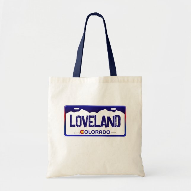 Bolsa de placas azul de Loveland Colorado (Frente)