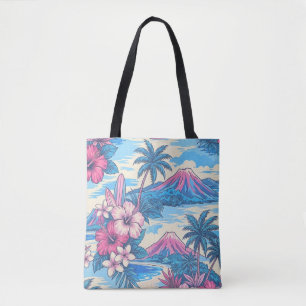 Bolsa de playa azul Hibiscus Island Hawaiian Sceni