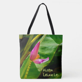 Bolsa de playa de Monograma Hawái con flores banan
