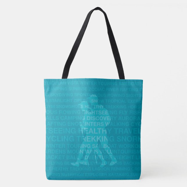 Bolsa de playa de Palabras Turquesas Saludables (Anverso)