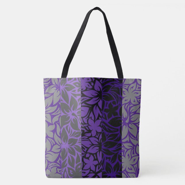 Bolsa de playa en rayas de Hibiscus en Hawaii Bay (Anverso)