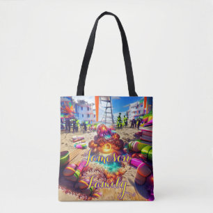 Bolsa de Playa Familia Arena Bienvenida Globos