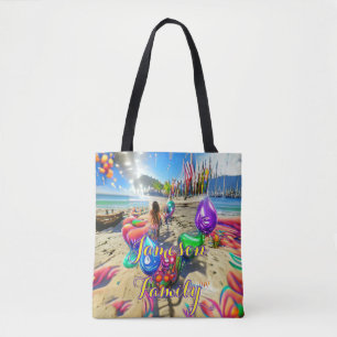 Bolsa de Playa Familia Arena Bienvenida Globos