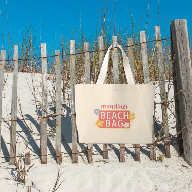 Bolsa de playa florida con su nombre (Subido por el creador)