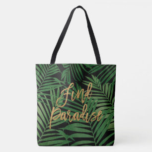 Bolsa de playa Paradise Palm Hawaiian - Negro y do