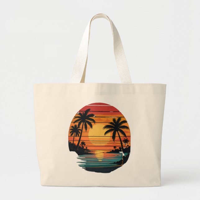Bolsa de playa puesta de sol tropical (Frente)