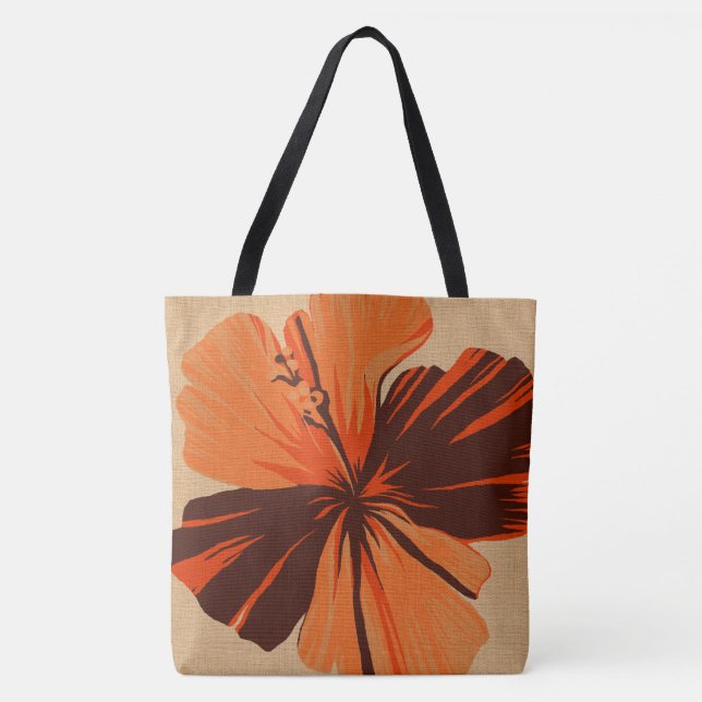 Bolsa de playa reversible Streaky Hawai Hibiscus (Anverso)
