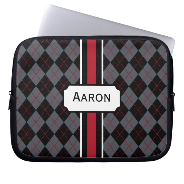 Bolsa de portátil Argyle personalizada (Frente)
