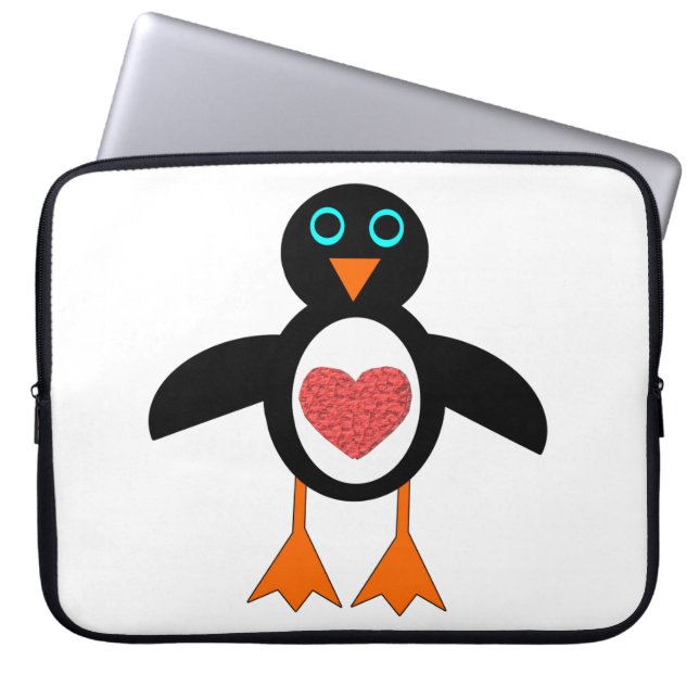 Bolsa de portátil Cute Love Heart Penguin (Frente)