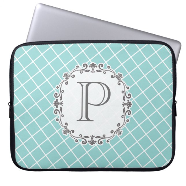 Bolsa de portátil de patrón de rayado cruzado de m (Frente)