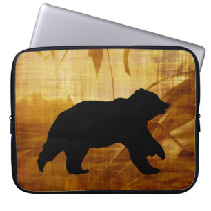 Bolsa de portátil de silueta de oso magnífico