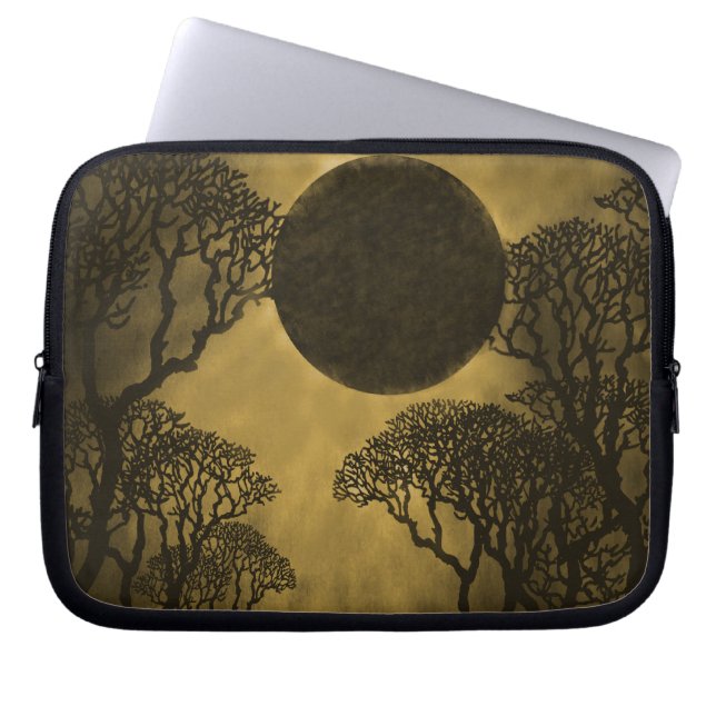 Bolsa de portátil Eclipse de bosque oscuro, oro (Frente)