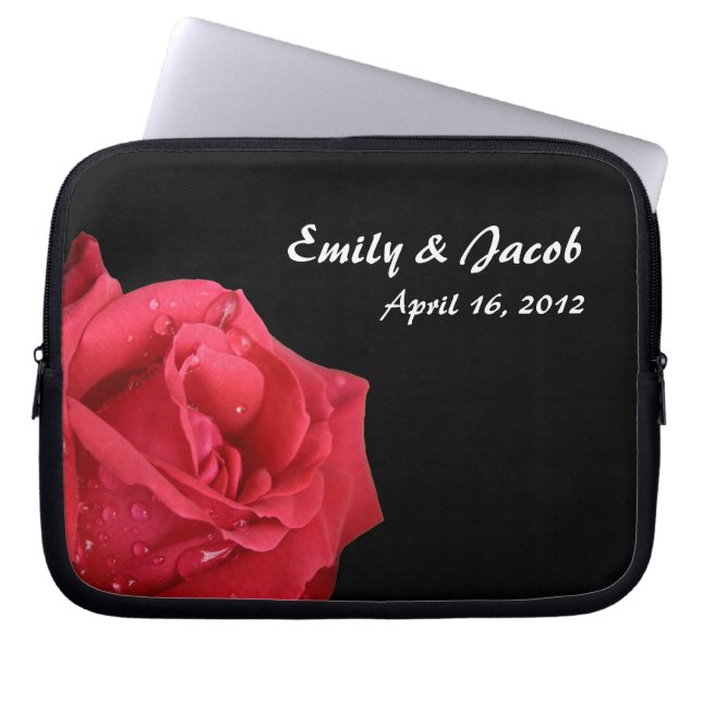 Bolsa de portátil elegante personalizada Red Rose (Frente)