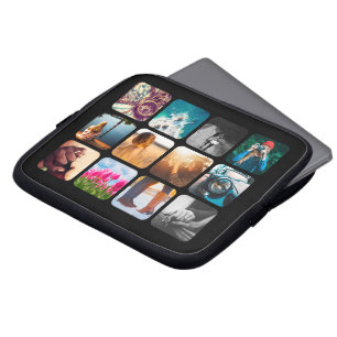Bolsa de portátil negro con 12 cuadros fotográfico