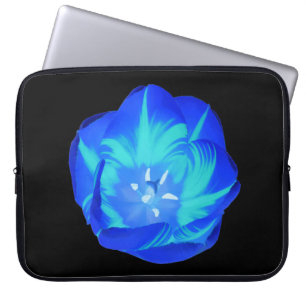 Bolsa de portátil para tulipanes azules brillante