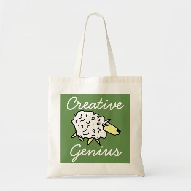 Bolsa de proyecto de manualidades de oveja "Genio  (Frente)