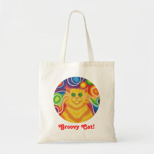 Bolsa de psy-cat-delic redondo "Groovy Cat"