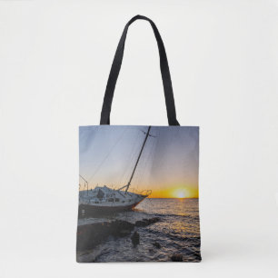 Bolsa de puesta de sol de velero y malecón de Gulf