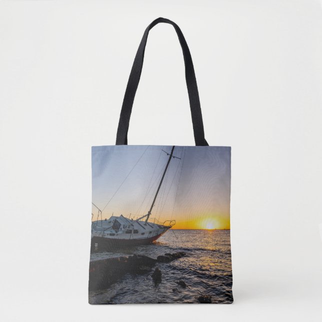 Bolsa de puesta de sol de velero y malecón de Gulf (Anverso)