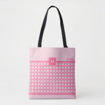 Bolsa de puntas de patrón cuadrado monograma