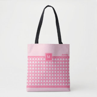 Bolsa de puntas de patrón cuadrado monograma