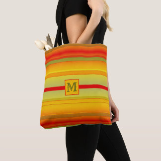 Bolsa de puntas de patrón de monograma a rayas
