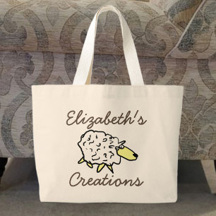 Bolsa de punto de dibujos animados de ovejas de cr