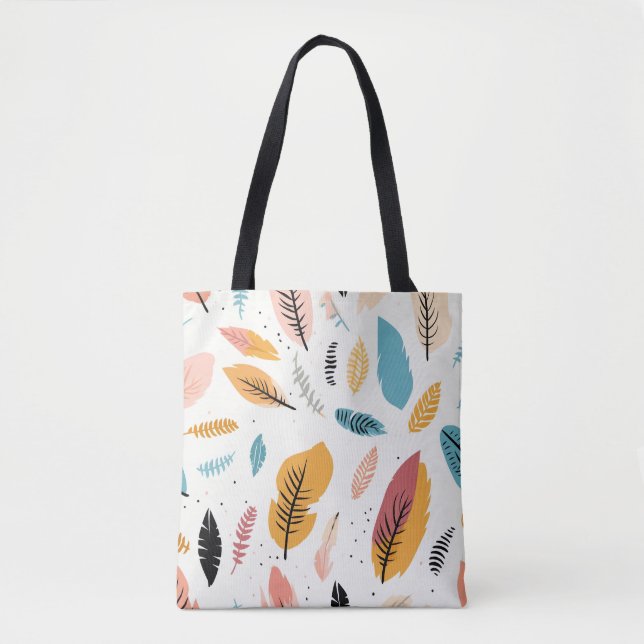 Bolsa de punzonado con patrón de pluma de color (Anverso)