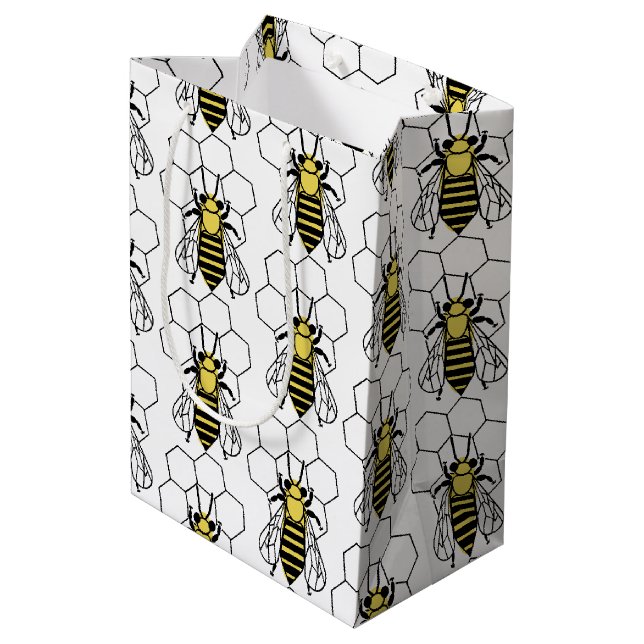 Bolsa de regalo - Abejas amarillas y negras (Angulo reverso)