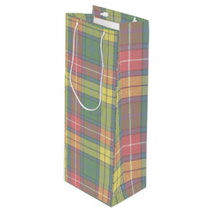 Bolsa de regalo alta de vino de cuadros escoceses