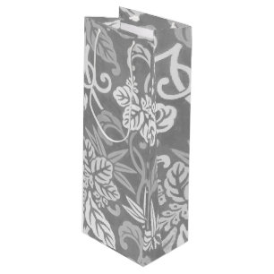 Bolsa de regalo alta de vino estilo vintage gris