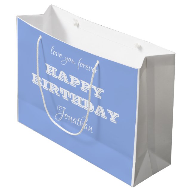 Bolsa de regalo azul de cumpleaños elegante y pers (Angulo Anverso)
