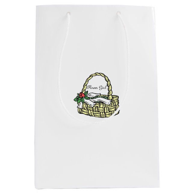 Bolsa de regalo blanca de la cesta de la chica del (Anverso)