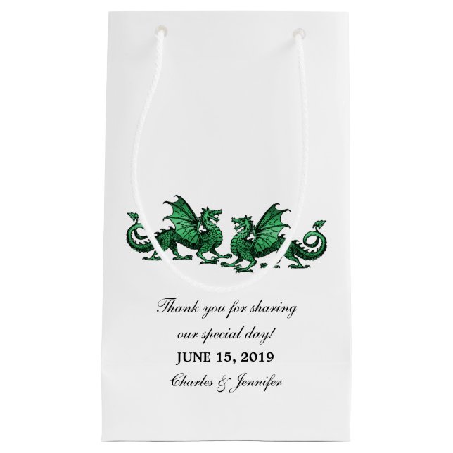 Bolsa de regalo Boda de Dragones Elegantes Verdes (Anverso)