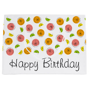 Bolsa de regalo Citrus Multi Happy Birday grande