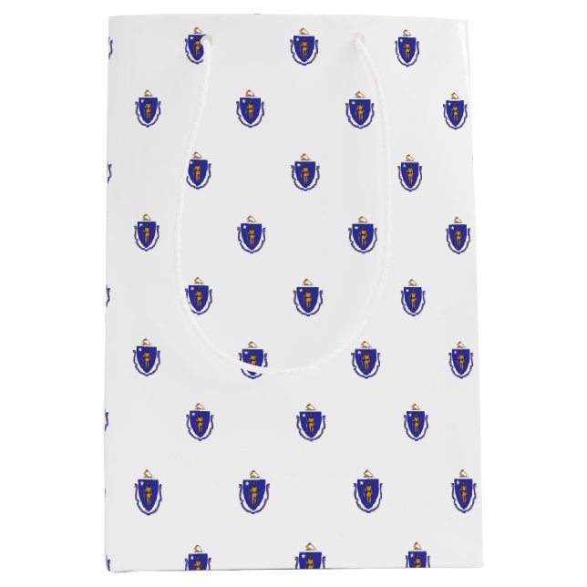 Bolsa de regalo con bandera del estado de Massachu (Anverso)