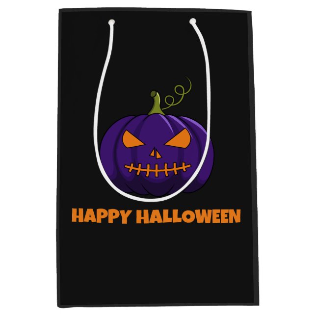 Bolsa de regalo con calabaza morada, Halloween fel (Anverso)