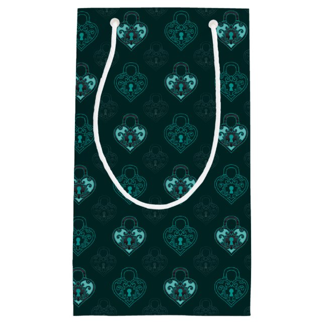 Bolsa de regalo con estampado en el corazón verde  (Anverso)
