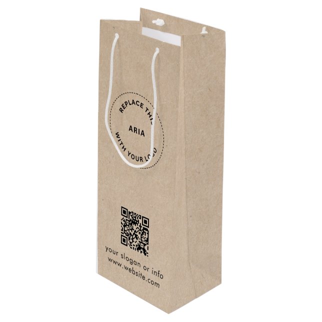 Bolsa de regalo con logotipo personalizado y códig (Angulo Anverso)