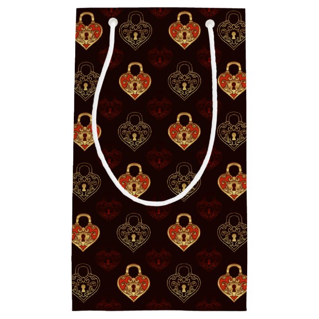 Bolsa de regalo con motivos marrones y dorados (Anverso)