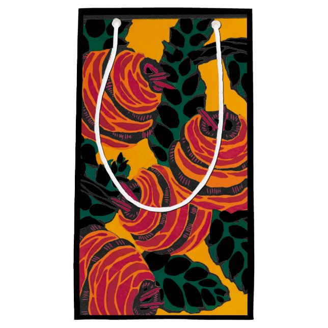 BOLSA DE REGALO CON PATRÓN CHINO ANTIGUO EN AMARIL (Anverso)