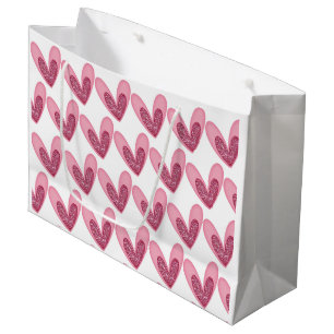 Bolsa de regalo - Corazones Purpurinas rosados