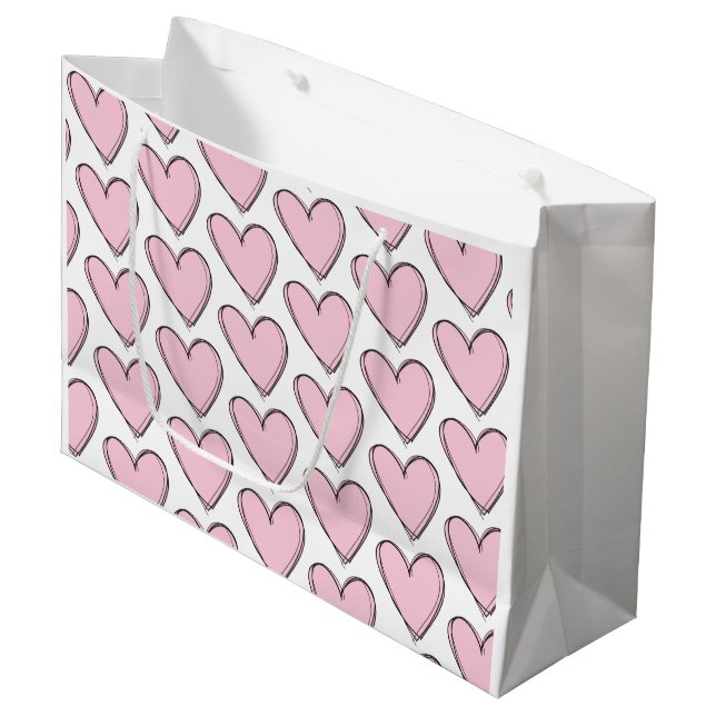 Bolsa de regalo - Corazones rosas (Angulo Anverso)