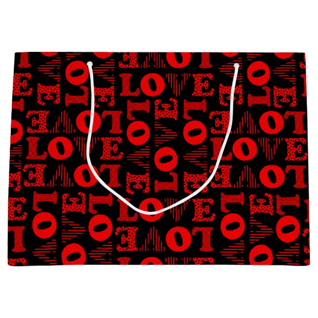 Bolsa de regalo de amor rojo y negro (Anverso)