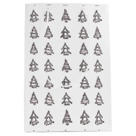 Bolsa de regalo de árbol blanco y negro