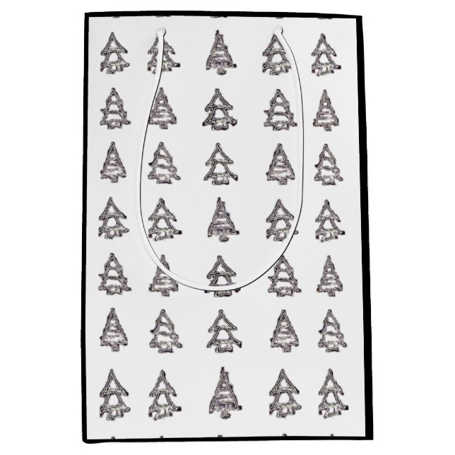 Bolsa de regalo de árbol blanco y negro (lados neg (Anverso)